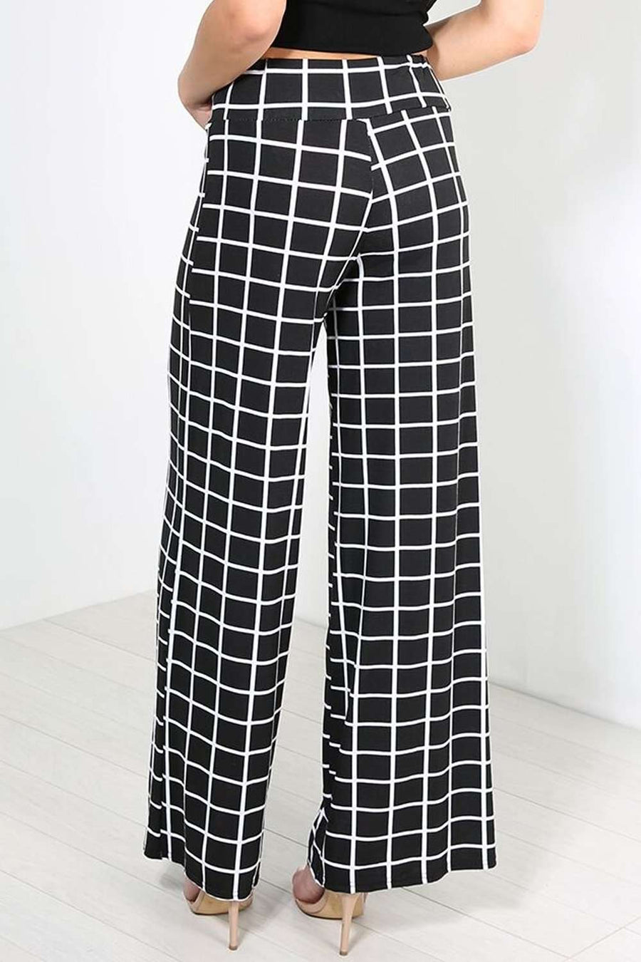 Breeze Monochrome Striped Wide Leg Pants - bejealous-com