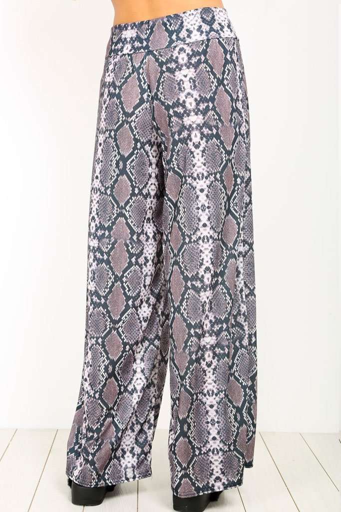 Breeze Snake Print Wide Leg Palazzo Pants - bejealous-com