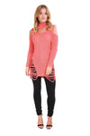 Bria Choker Neck Oversized Ripped Knitted Jumper - bejealous-com