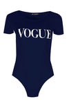 Brianne Vogue Slogan Print Jersey Bodysuit - bejealous-com