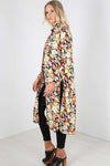 Brionie Floral Chiffon Midi Shirt Dress - bejealous-com