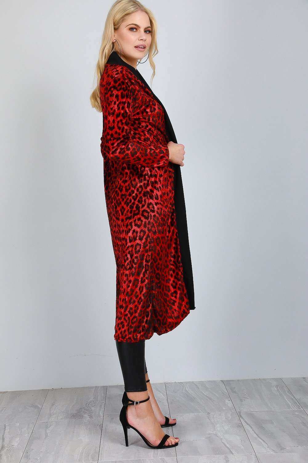Cadie Leopard Print Faux Velour Maxi Cardigan - bejealous-com