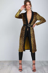 Cadie Leopard Print Faux Velvet Maxi Cardigan - bejealous-com