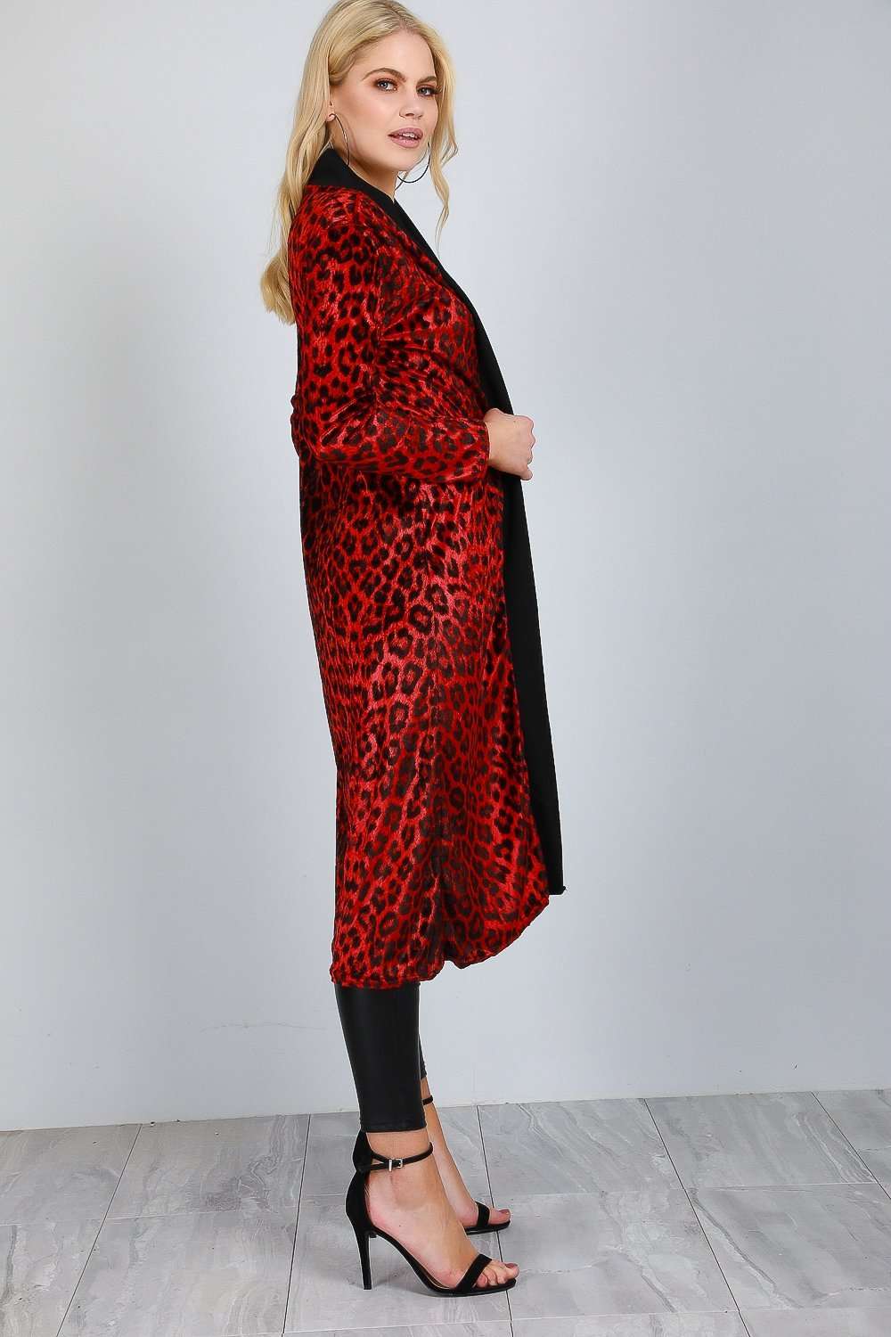 Cadie Leopard Print Faux Velvet Maxi Cardigan - bejealous-com