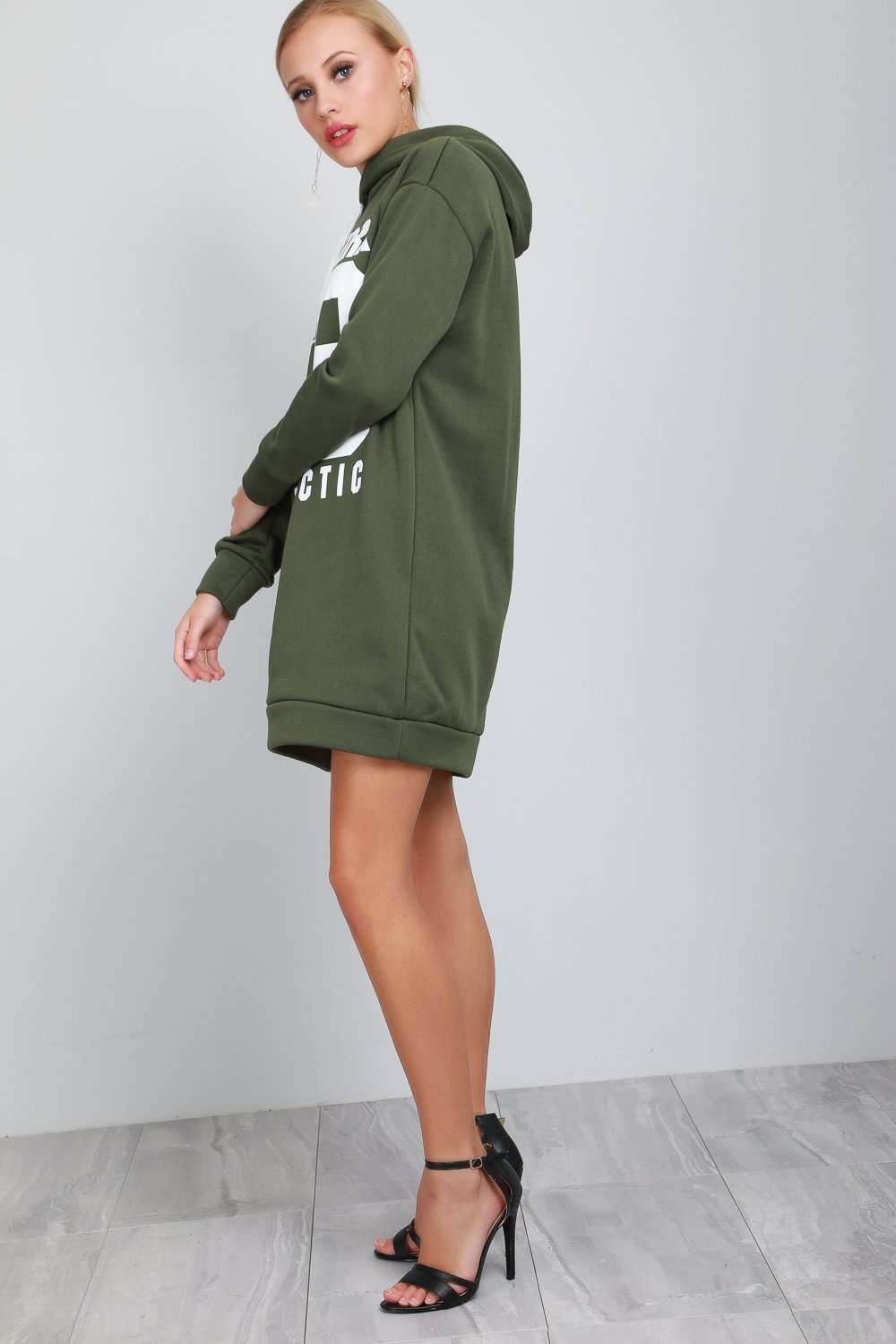 Red New York Slogan Print Mini Sweatshirt Dress - bejealous-com