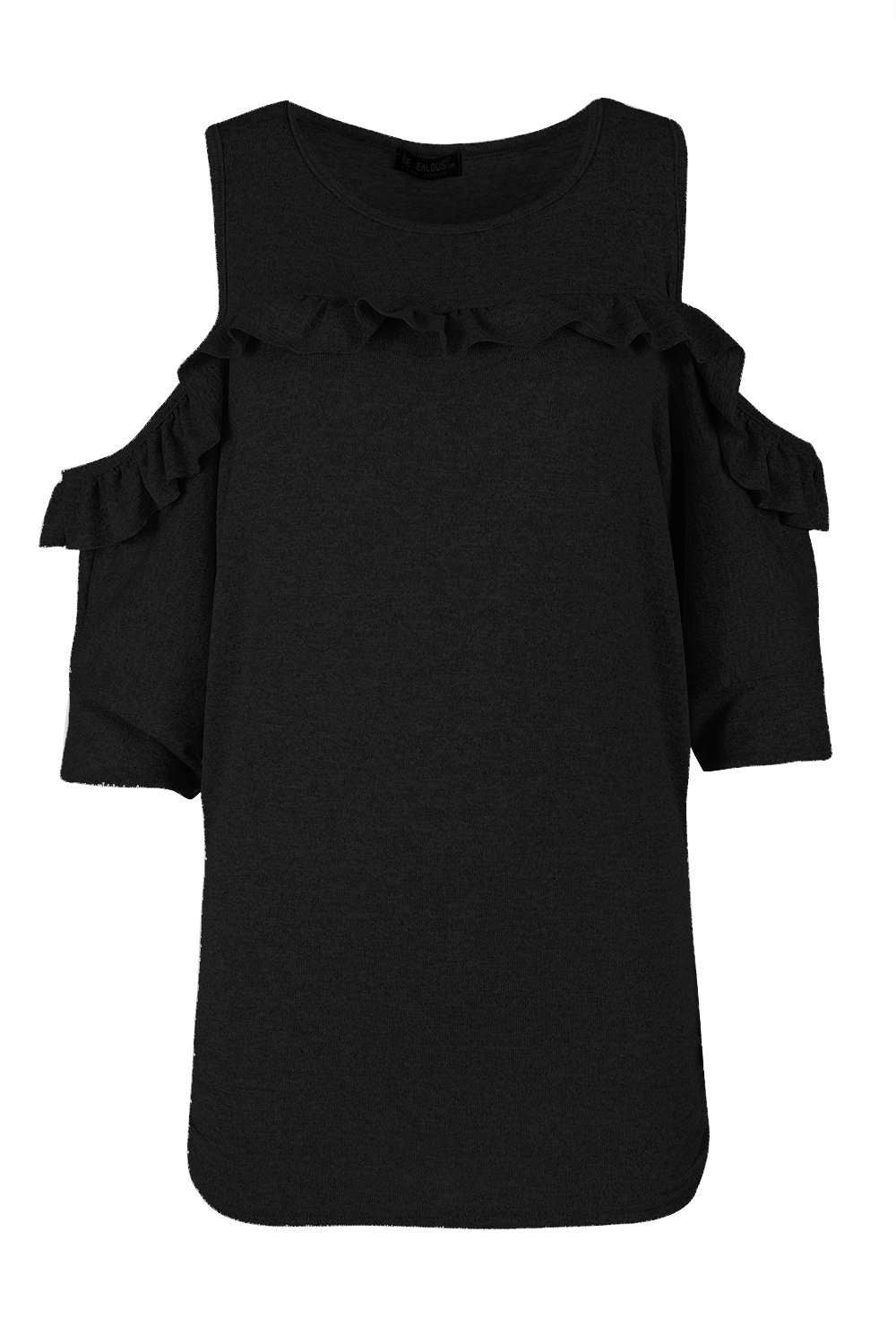 Callie Cold Shoulder Frilly Ruched Top - bejealous-com