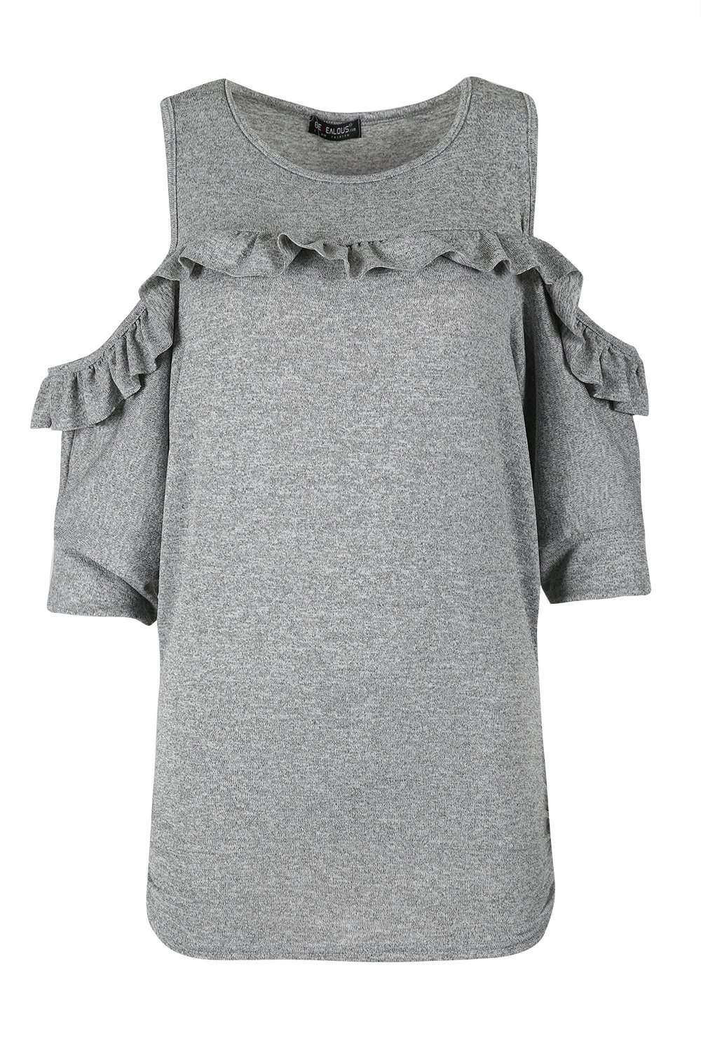 Callie Cold Shoulder Frilly Ruched Top - bejealous-com