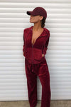 Callie Faux Velvet Lounge Wear Set - bejealous-com