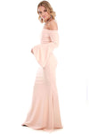 Callie Flare Sleeve Bardot Fishtail Maxi Dress - bejealous-com