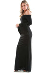 Callie Flare Sleeve Bardot Fishtail Maxi Dress - bejealous-com