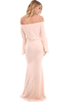 Callie Flare Sleeve Bardot Fishtail Maxi Dress - bejealous-com