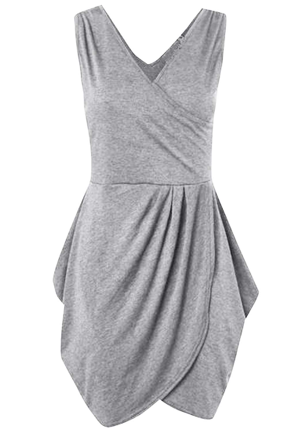 Callie Plus Size Wrap Over Mini Dress - bejealous-com