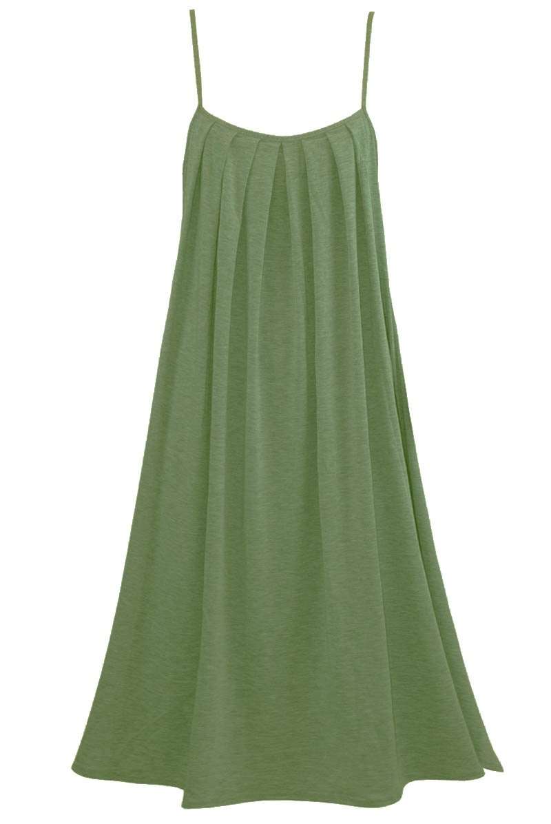 Cami Strappy Grey Pleated Midi Swing Dress - bejealous-com