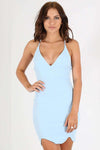 Camille Plunge Neck Strappy Bodycon Dress - bejealous-com