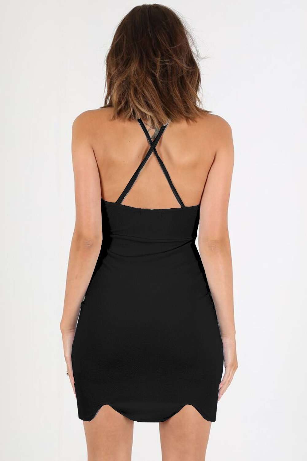 Camille Racer Back Strappy Bodycon Dress - bejealous-com