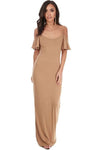 Camillia Off Shoulder Flute Sleeve Maxi Dress - bejealous-com
