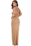 Camillia Off Shoulder Flute Sleeve Maxi Dress - bejealous-com