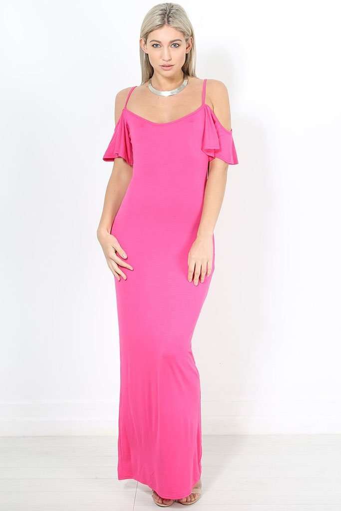 Camillia Off Shoulder Flute Sleeve Maxi Dress - bejealous-com
