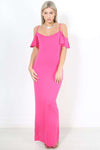 Camillia Off Shoulder Flute Sleeve Maxi Dress - bejealous-com