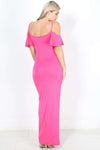 Camillia Off Shoulder Flute Sleeve Maxi Dress - bejealous-com