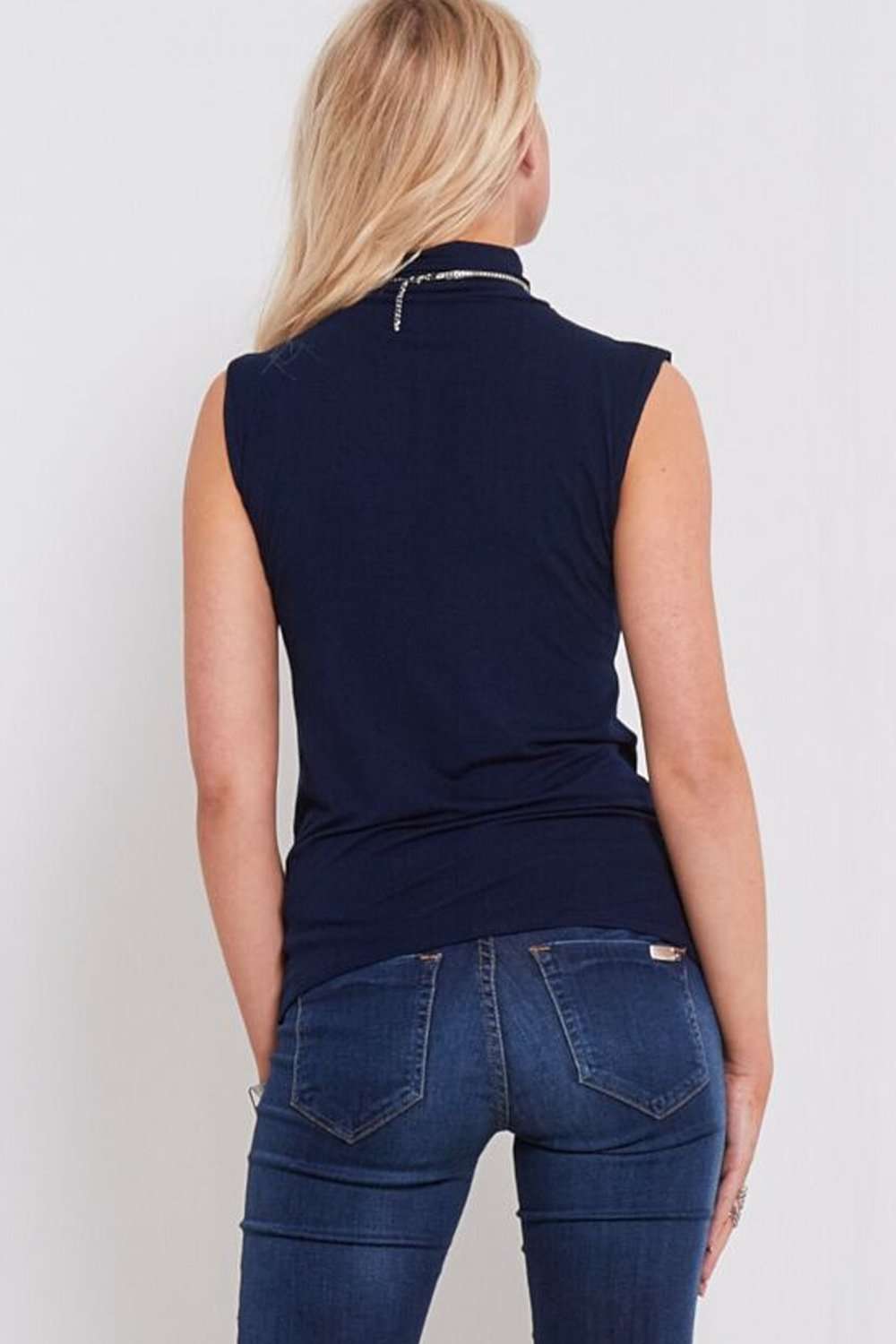 Camillia Turtle Neck Basic Jersey Vest Top - bejealous-com
