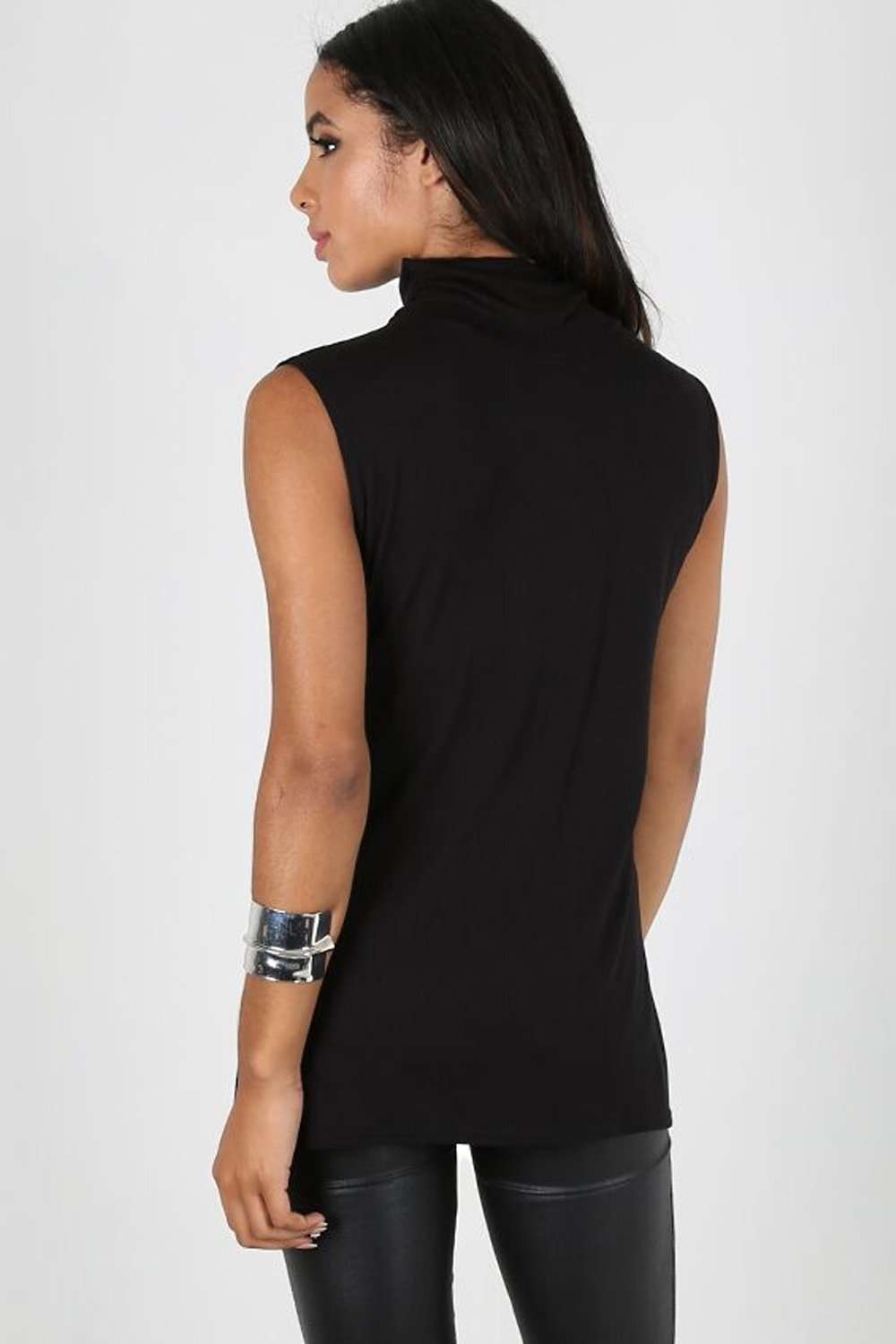 Camillia Turtle Neck Basic Jersey Vest Top - bejealous-com