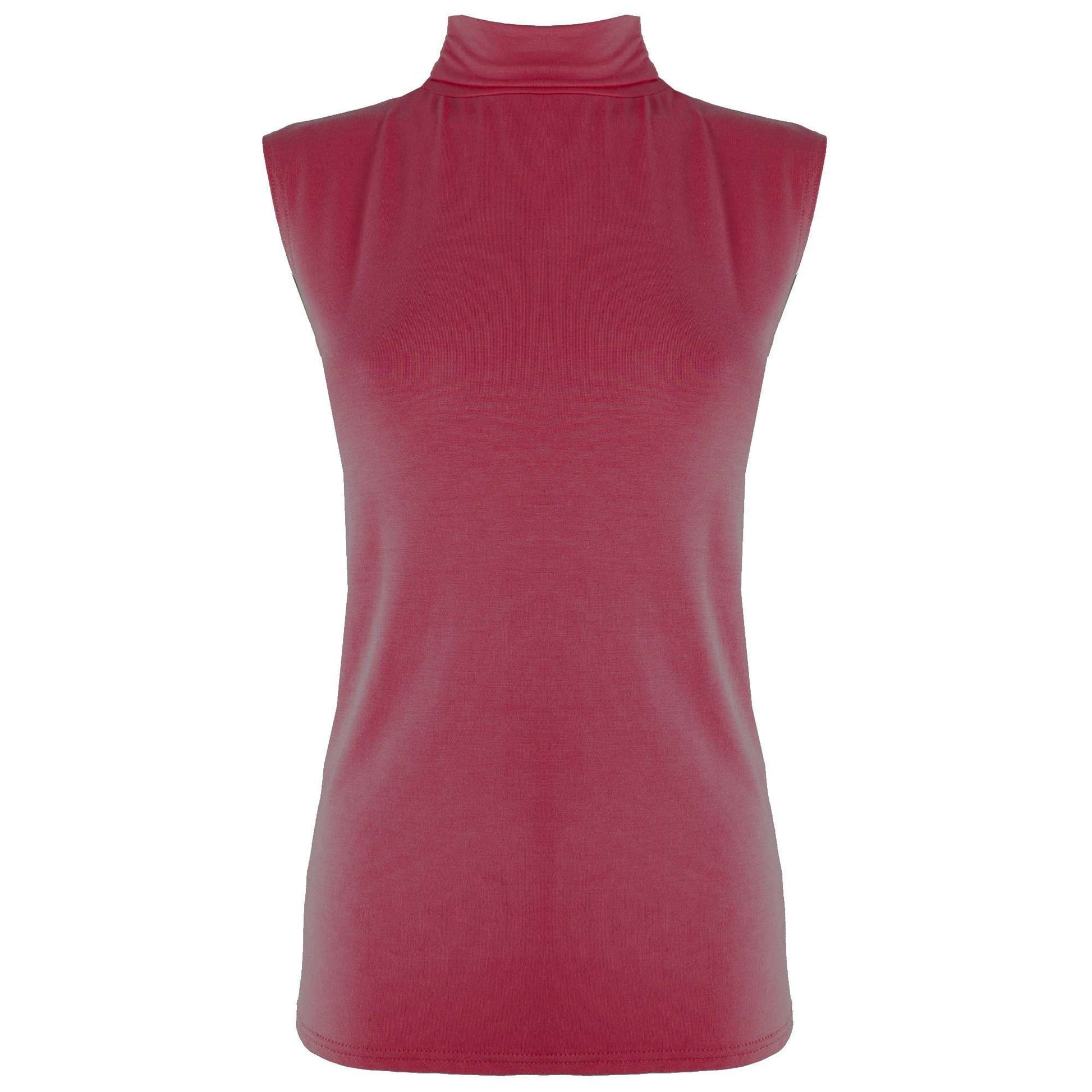 Camillia Turtle Neck Basic Jersey Vest Top - bejealous-com
