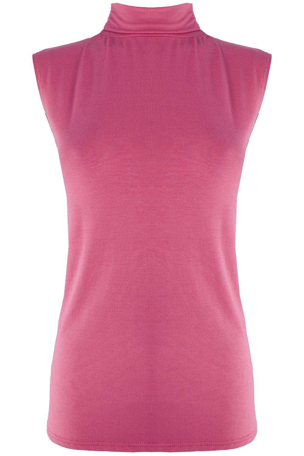 Camillia Turtle Neck Basic Jersey Vest Top - bejealous-com