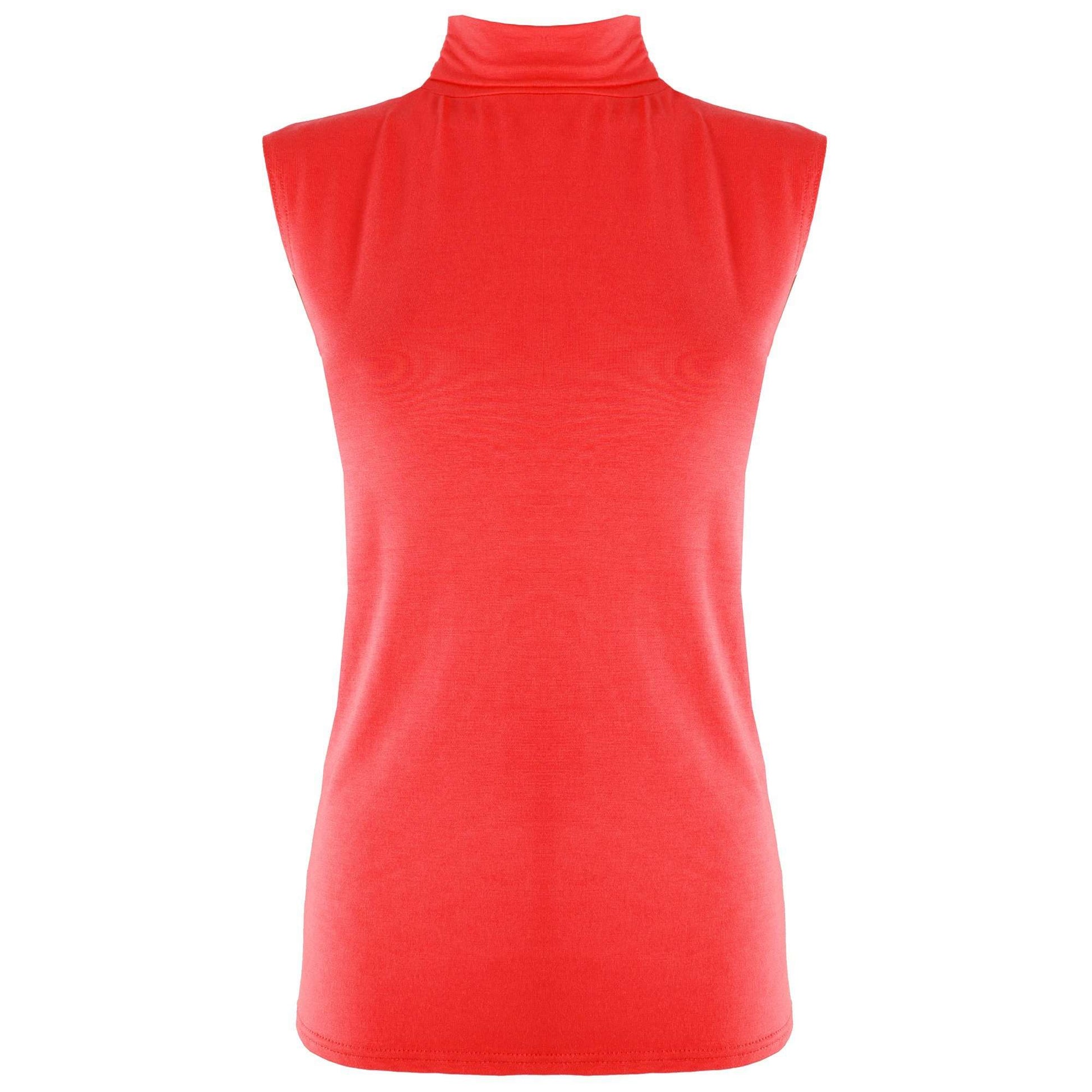 Camillia Turtle Neck Basic Jersey Vest Top - bejealous-com