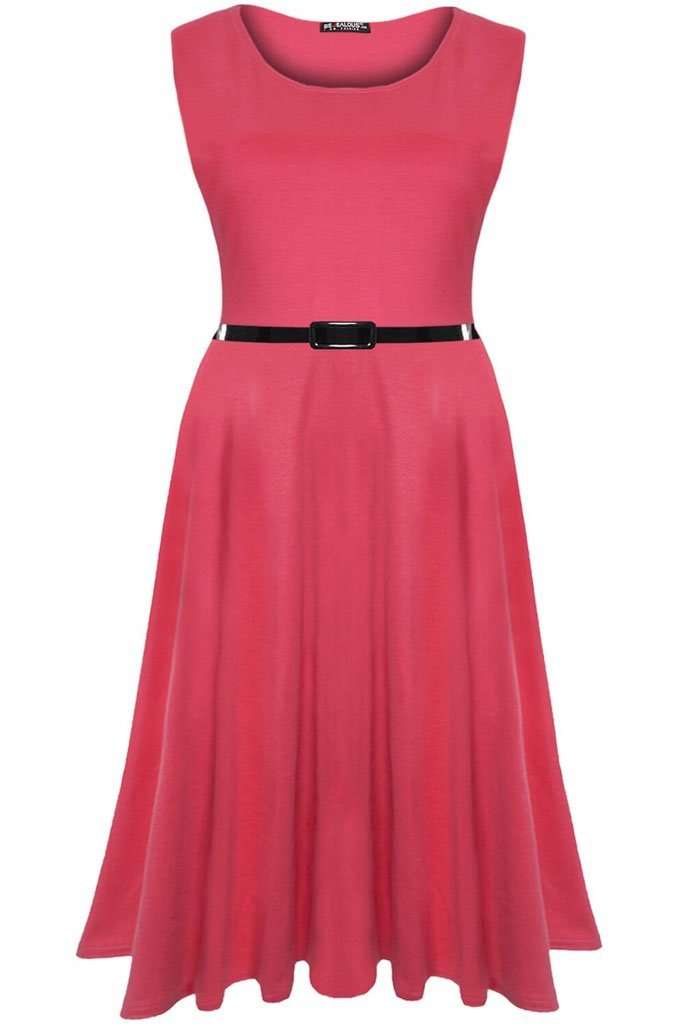Cammie Sleeveless Floaty Midi Swing Dress - bejealous-com