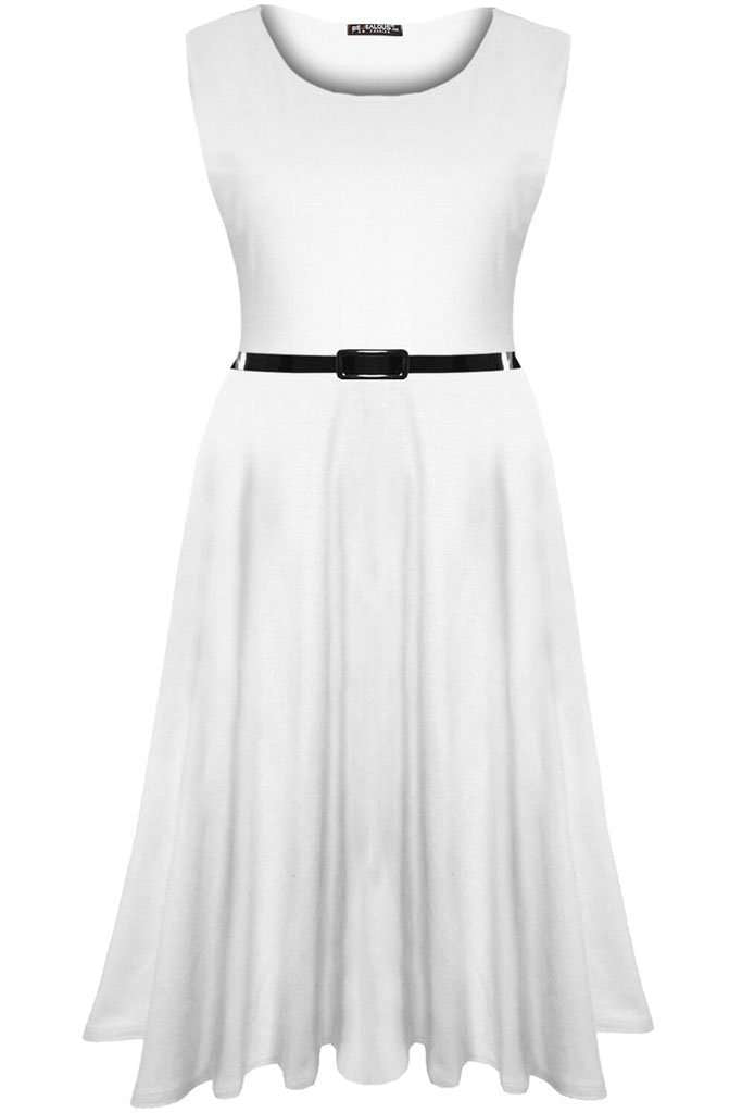 Cammie Sleeveless Floaty Midi Swing Dress - bejealous-com