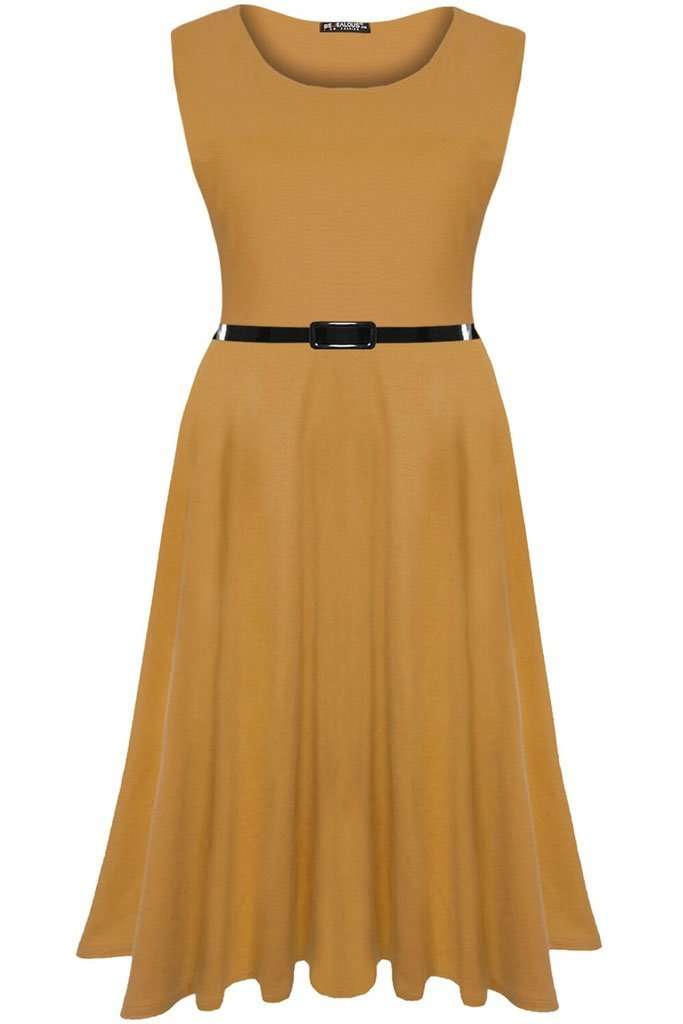 Cammie Sleeveless Floaty Midi Swing Dress - bejealous-com
