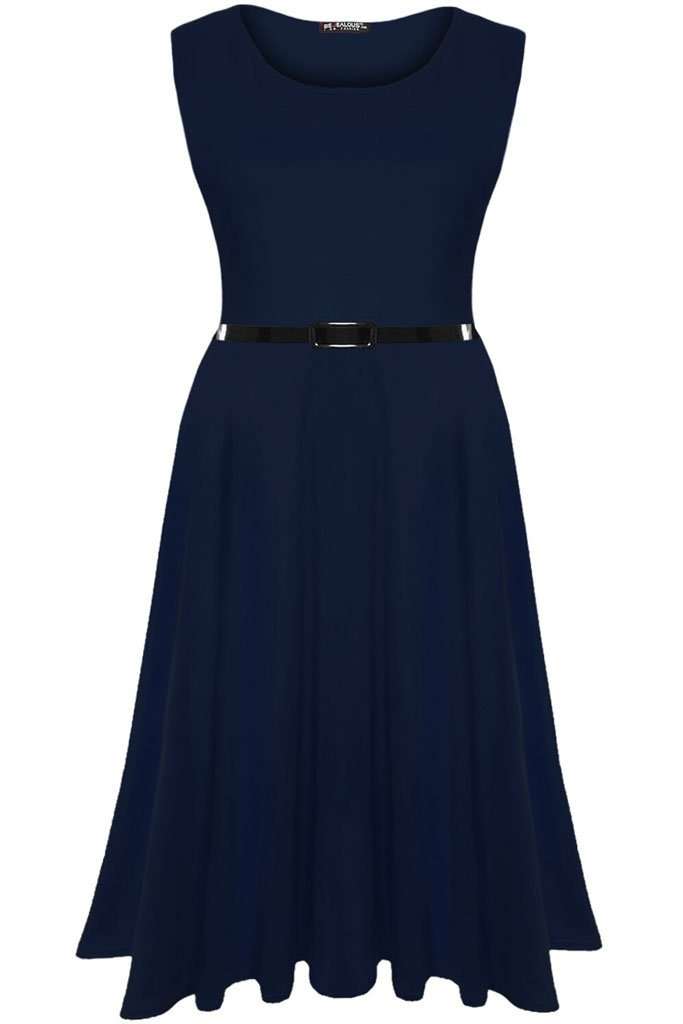 Cammie Sleeveless Floaty Midi Swing Dress - bejealous-com