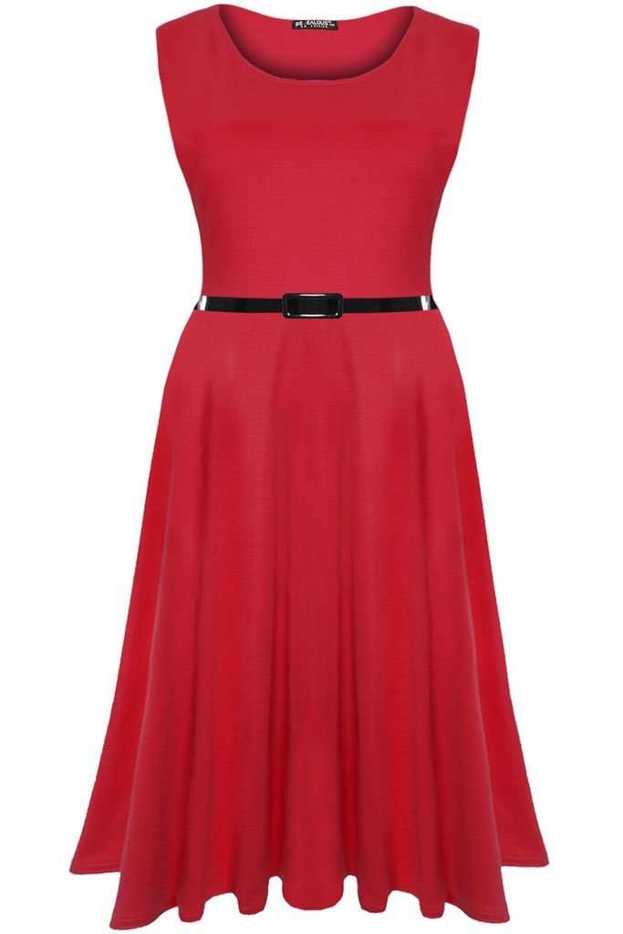 Cammie Sleeveless Floaty Midi Swing Dress - bejealous-com