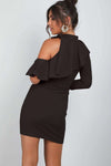 Carah One Sleeve Frilly Bodycon Dress - bejealous-com