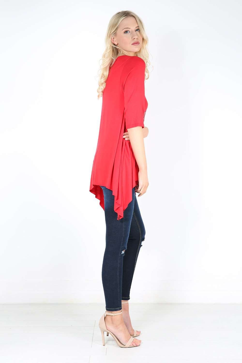 Carissa Diamante Skull Dipped Hem Top - bejealous-com
