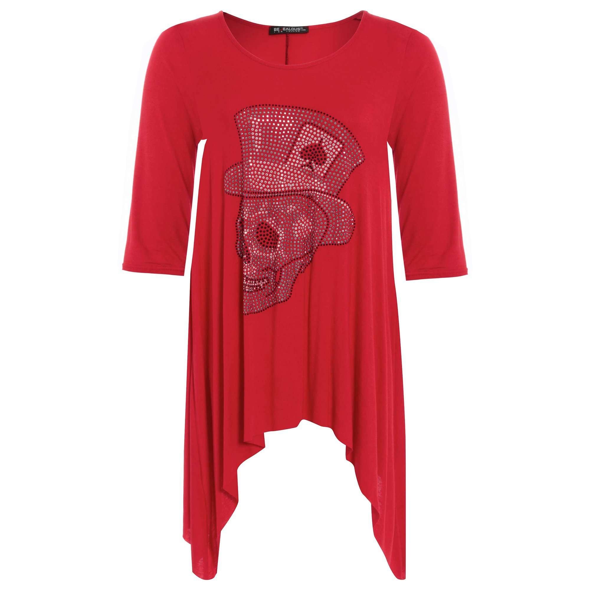 Carissa Diamante Skull Dipped Hem Top - bejealous-com