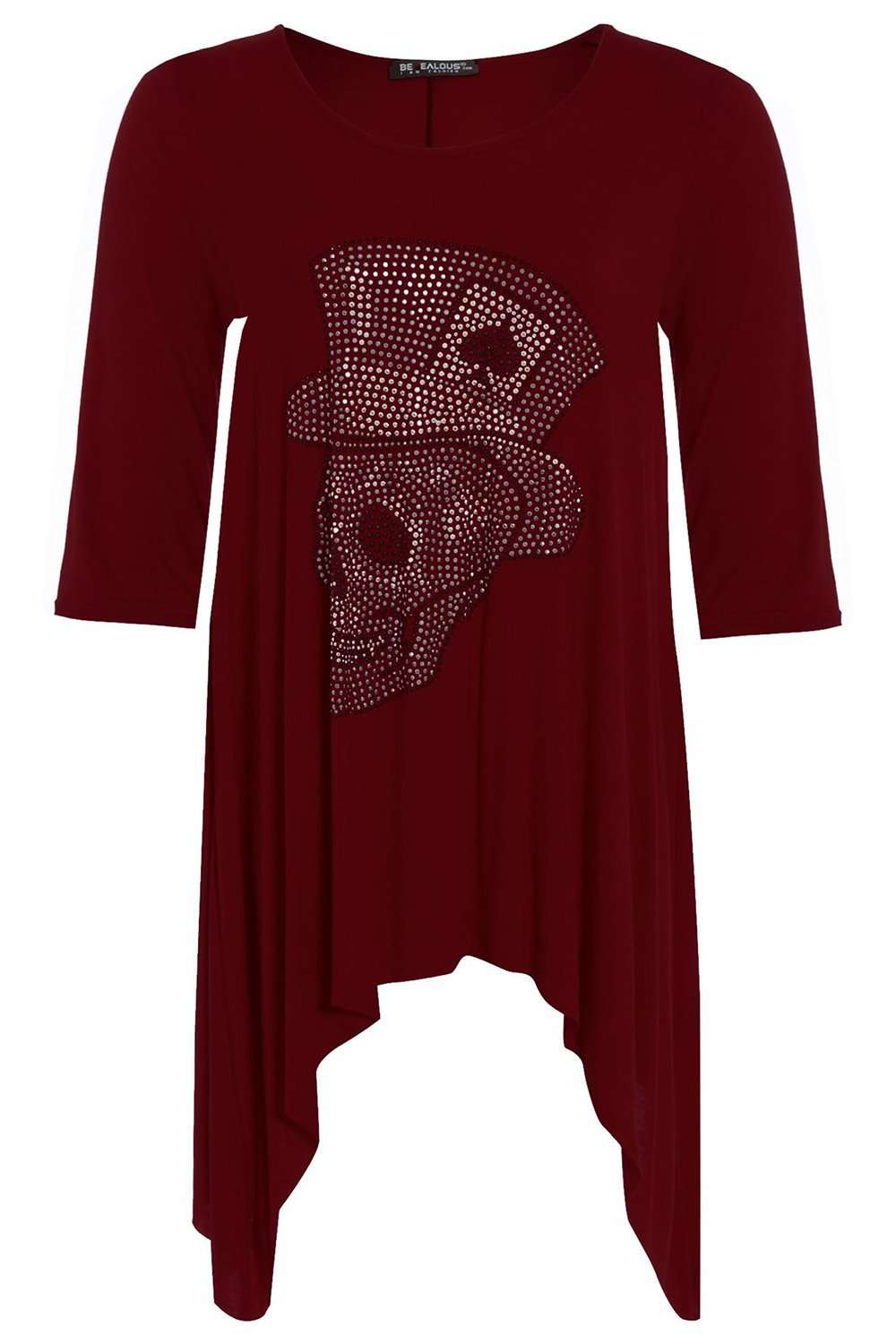 Carissa Diamante Skull Dipped Hem Top - bejealous-com
