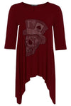 Carissa Diamante Skull Dipped Hem Top - bejealous-com
