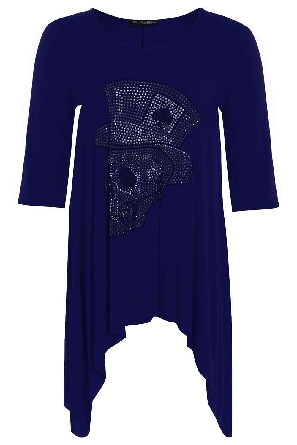 Carissa Diamante Skull Dipped Hem Top - bejealous-com