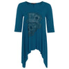 Carissa Diamante Skull Dipped Hem Top - bejealous-com