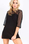 Carleen Fishnet Oversized T-Shirt Dress - bejealous-com