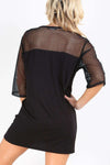 Carleen Fishnet Oversized T-Shirt Dress - bejealous-com