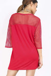 Carleen Fishnet Oversized T-Shirt Dress - bejealous-com