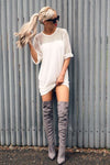 Carleen Fishnet Oversized T-Shirt Dress - bejealous-com