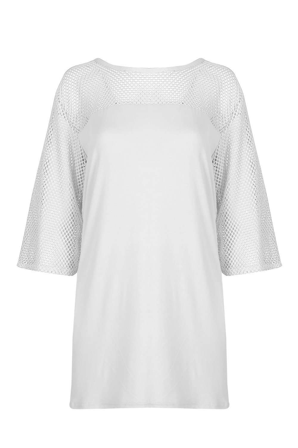 Carleen Fishnet Oversized T-Shirt Dress - bejealous-com