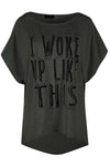 Carlie Beyonce Slogan Print Oversized Tshirt - bejealous-com