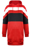Black Contrast Striped Oversize Sweatshirt Dress - bejealous-com