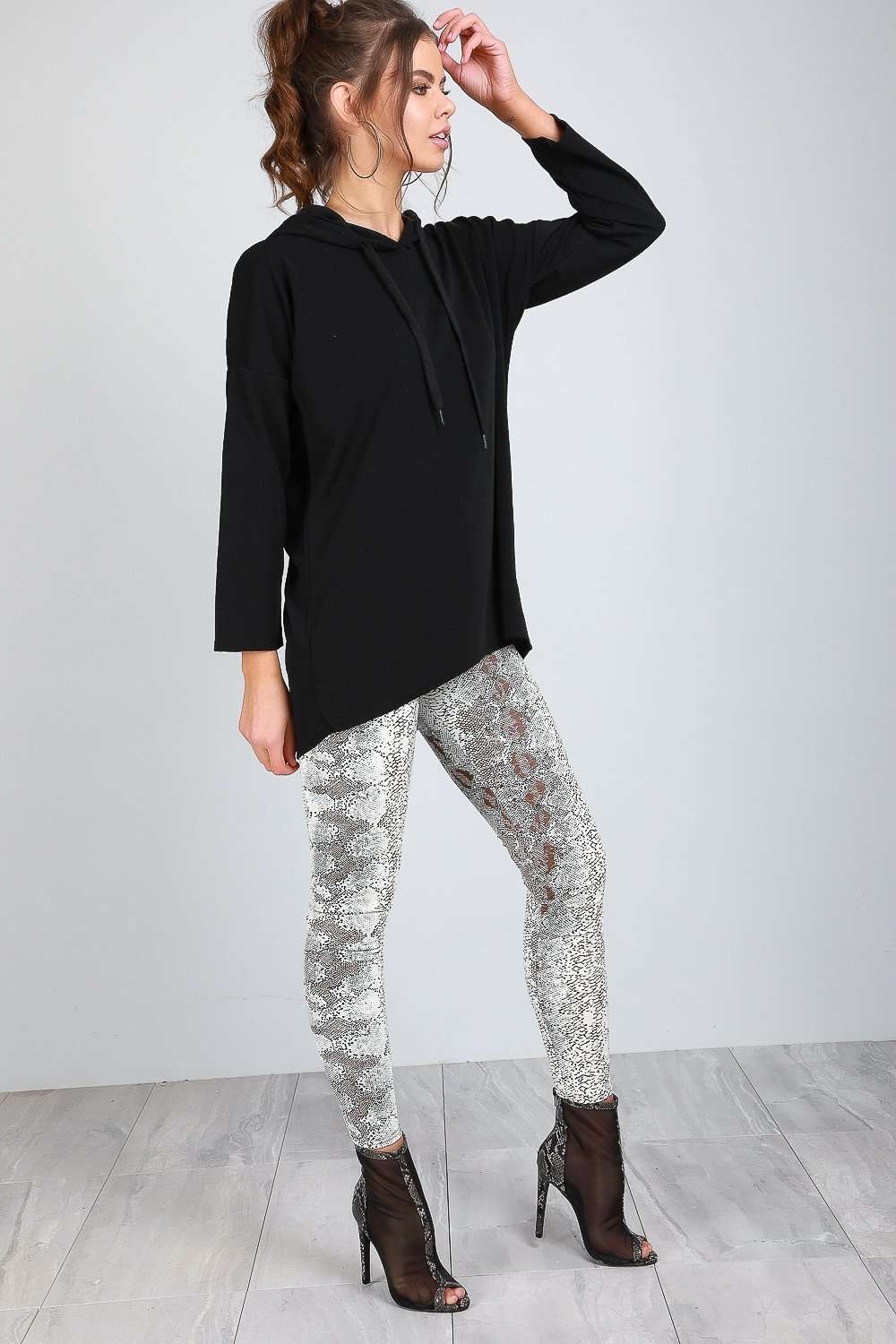 Carlie Long Sleeve Oversized Curved Hem Hoodie - bejealous-com