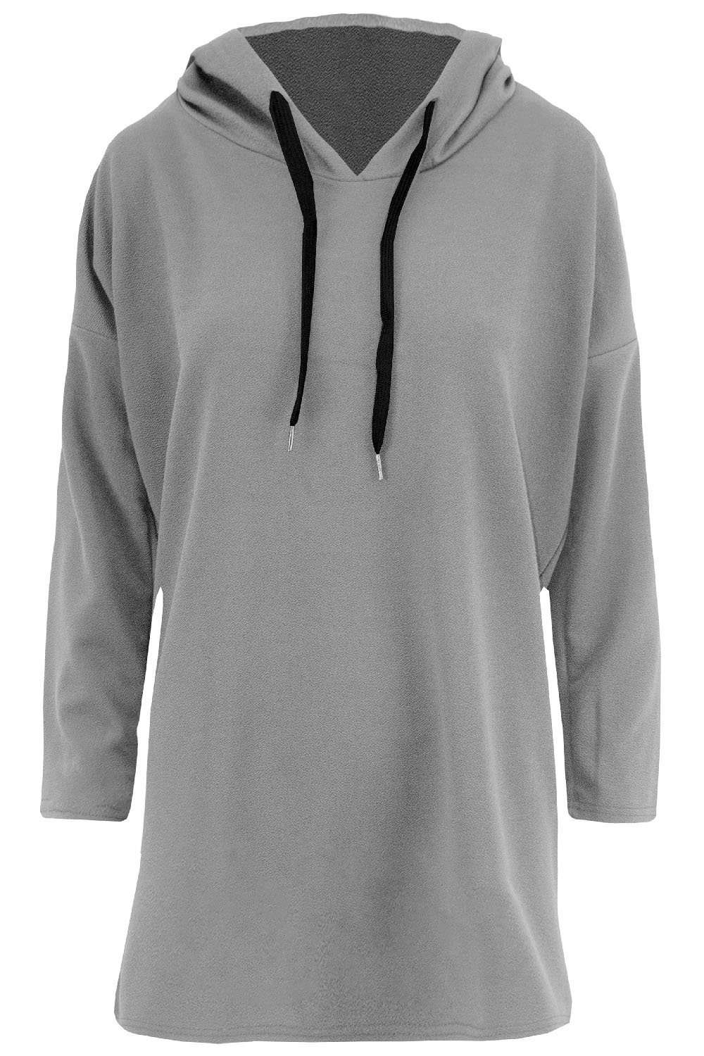 Carlie Long Sleeve Oversized Curved Hem Hoodie - bejealous-com